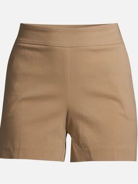 Time and Tru High-Waist Stretch Shorts in Tan